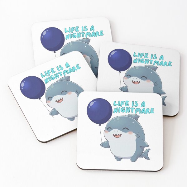 Item preview, Cute Shark Life Is A Nightmare Funny Dark Humor designed and sold by Nature's Chibis.