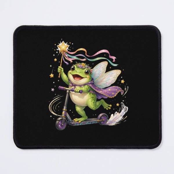 Item preview, Cute Frog Fairy Riding Scooter Magical Animal Lover designed and sold by FormalDehyena.