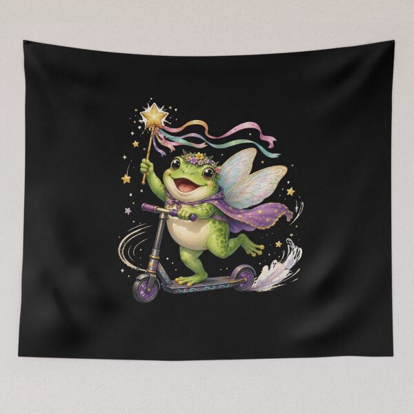 Item preview, Cute Frog Fairy Riding Scooter Magical Animal Lover designed and sold by FormalDehyena.