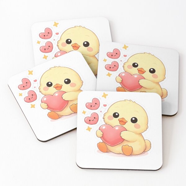 Item preview, Cute Kawaii Baby Duck Holding a Heart designed and sold by Reshmakhan.