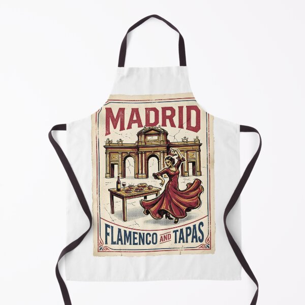 Item preview, Distressed Madrid Flamenco Tapas Spain Travel Art designed and sold by EKHOAISTORE.