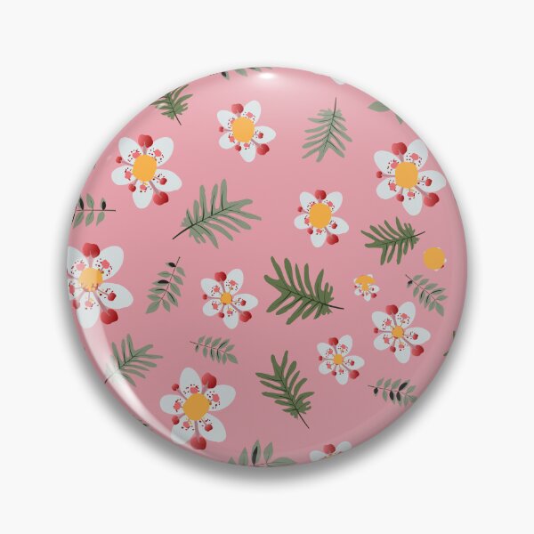 Item preview, Pastel Pink Folk Floral | Cute Strawberry Blossom and Fern Pattern designed and sold by abdallatigle.