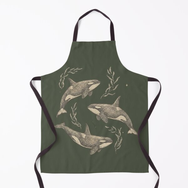 Item preview, Cottagecore Celestial Orca Trio – Vintage Nautical Linework designed and sold by FIREDesignsPOD.