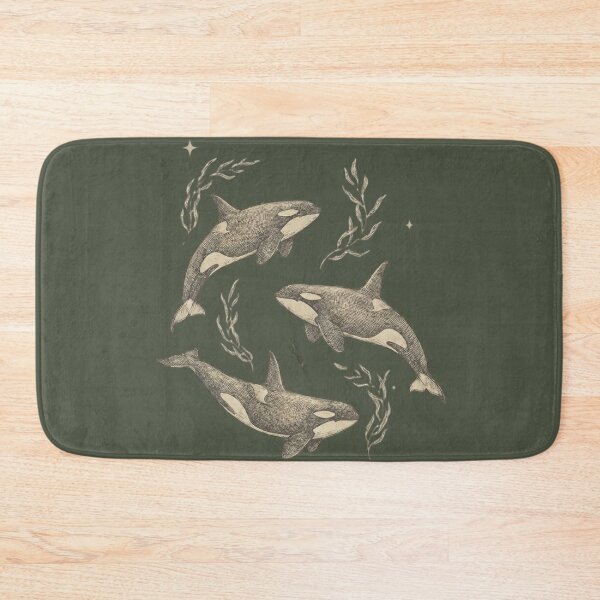 Item preview, Cottagecore Celestial Orca Trio – Vintage Nautical Linework designed and sold by FIREDesignsPOD.