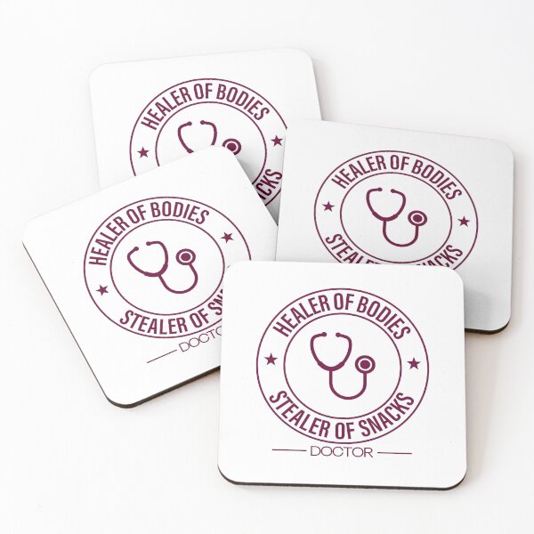 Item preview, Healer of Bodies Stealer of Snacks Funny Doctor Gift Doctor Life Shirt Sticker designed and sold by thesogart.