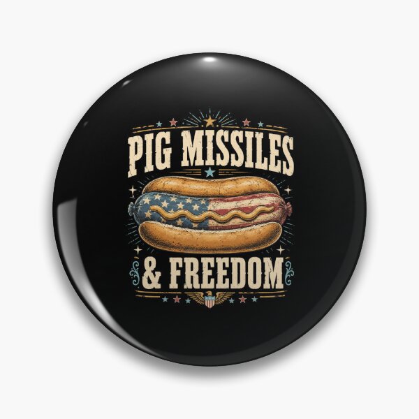 Item preview, Pig Missiles & Freedom American Patriotic Hot Dog Grilling Barbecue designed and sold by FormalDehyena.