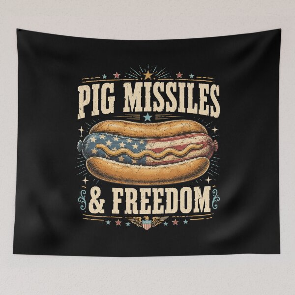 Item preview, Pig Missiles & Freedom American Patriotic Hot Dog Grilling Barbecue designed and sold by FormalDehyena.