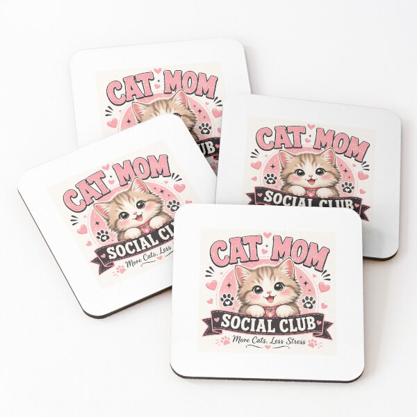 Item preview, Cat Mom Social Club | More Cats Less Stress Cute Cat Lover Design designed and sold by ArjunDev1994.