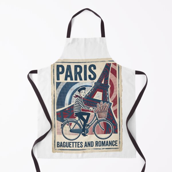 Item preview, Mid-Century Paris France Baguette Bicycle Poster designed and sold by EKHOAISTORE.