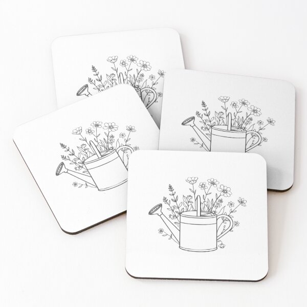 Item preview, Minimalist Watering Can Wildflower Garden Line Art Design designed and sold by Evergreen Horizon Works.