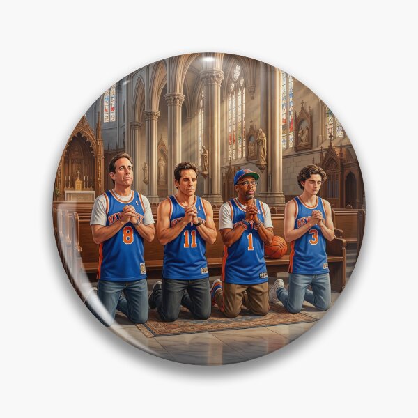 Item preview, Super NY Knicks Fans Seinfeld Stiller Lee Chalamet Praying designed and sold by Home Decor Art.