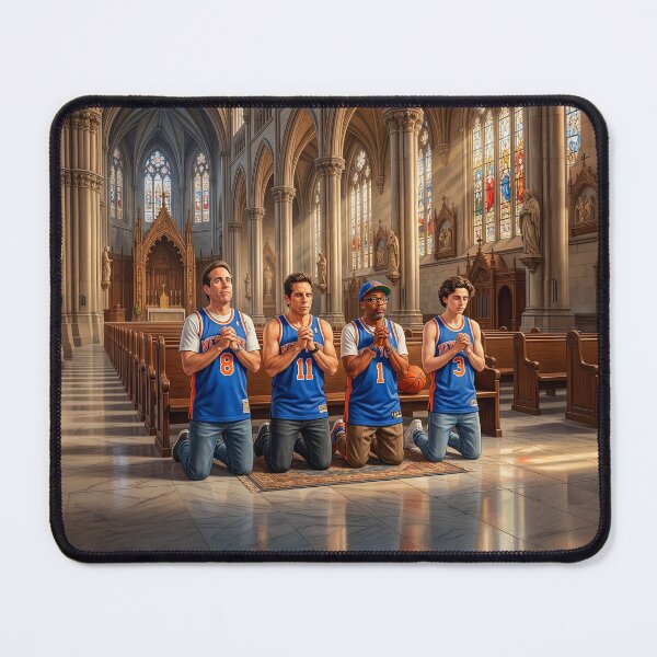 Item preview, Super NY Knicks Fans Seinfeld Stiller Lee Chalamet Praying designed and sold by Home Decor Art.