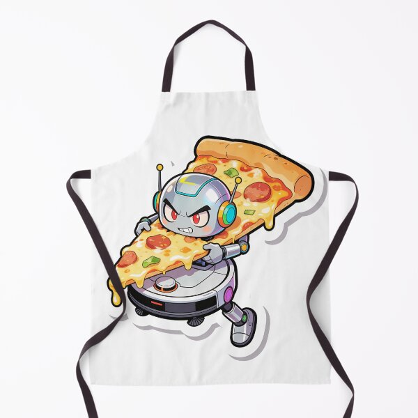 Item preview, Giant Pizza Slice vs Robot Vacuum Funny Struggle Meme Sticker designed and sold by OksArtStudio.