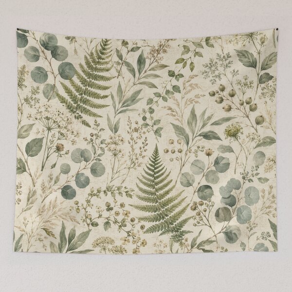 Item preview, Vintage Botanical Herbarium Collage Pattern designed and sold by ArtDesignRemix.