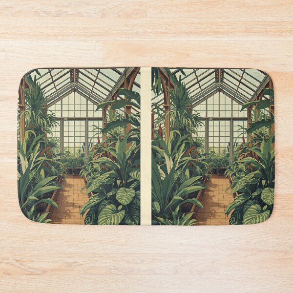 Item preview, Vintage Botanical Greenhouse Interior Plant Lover Artwork designed and sold by Evergreen Horizon Works.