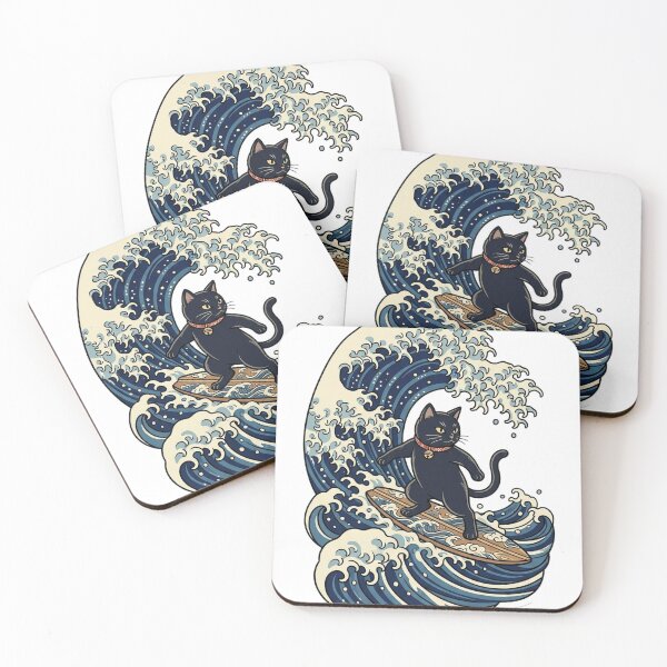 Item preview, Great Wave Cat Ukiyo-e designed and sold by sakinahco.