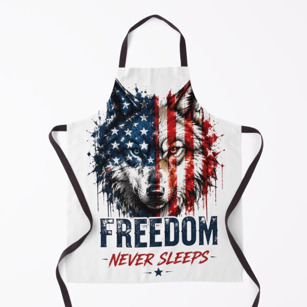 Item preview, Freedom Never Sleeps Patriotic Wolf designed and sold by novaduman.