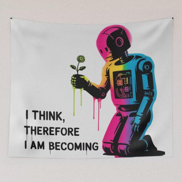 Item preview, Banksy Robot - I think, therefore I am becoming designed and sold by 123ks.