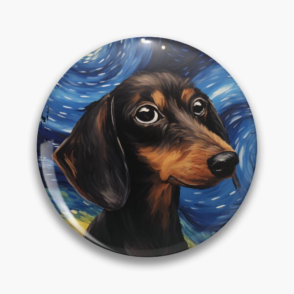 Item preview, Funny Black and Tan Dachshund Starry Night Illustration Mom Dad Kids designed and sold by rafaeltto.