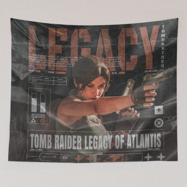 Item preview, Lara Croft "Dual Pistols" Technical UI Modern Gaming Design designed and sold by Shopunte.