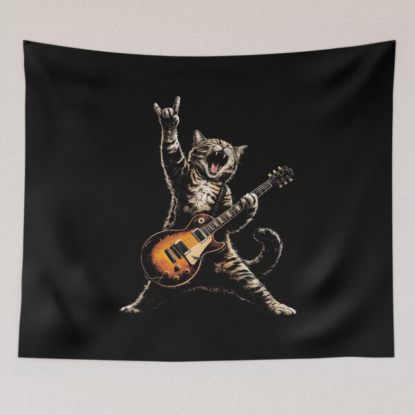 Item preview, Rock Cat Playing Guitar Vintage designed and sold by suhairee-studio.