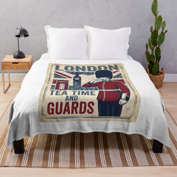 Item preview, Retro London England Royal Guard Tea Travel Print designed and sold by EKHOAISTORE.
