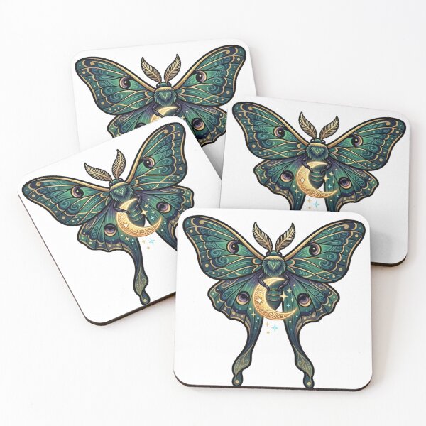 Item preview, Celestial Luna Moth and Moon designed and sold by sakinahco.
