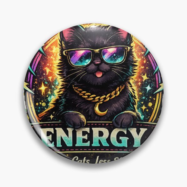 Item preview, Black Cat Energy | Cool Black Cat Lover Retro Aesthetic Design designed and sold by ArjunDev1994.