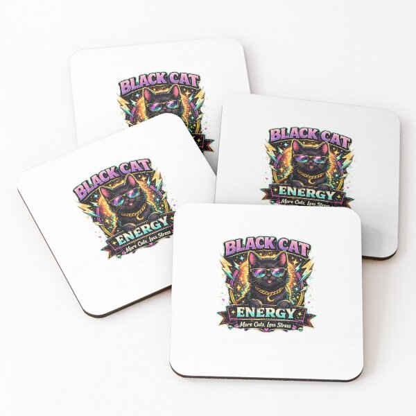 Item preview, Black Cat Energy | Cool Black Cat Lover Retro Aesthetic Design designed and sold by ArjunDev1994.