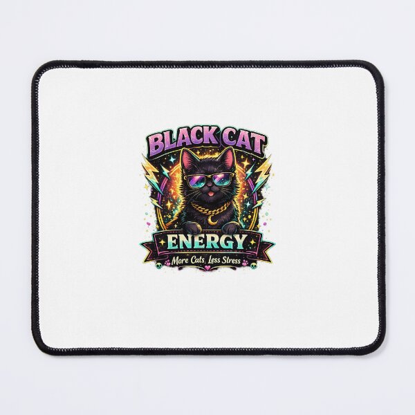 Item preview, Black Cat Energy | Cool Black Cat Lover Retro Aesthetic Design designed and sold by ArjunDev1994.