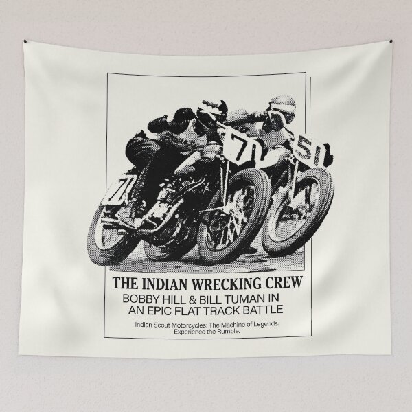 Item preview, 1950s Indian Scout Flat Track Racing Vintage Newspaper designed and sold by EdGraphy.