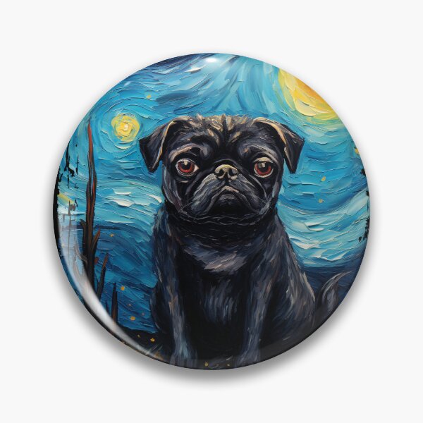 Item preview, Funny Black Pug Starry Night Illustration Mom Dad Kids designed and sold by rafaeltto.