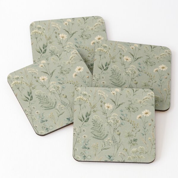 Item preview, Sage Green Wildflower Meadow Pattern designed and sold by ArtDesignRemix.