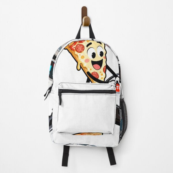 Item preview, Shocked Robot Vacuum Pressing Stop Button – Cute Pizza Slice Cartoon Scene designed and sold by OksArtStudio.