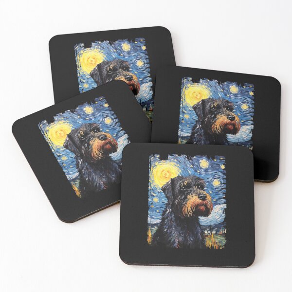 Item preview, Funny Black Russian Terrier Starry Night Illustration Mom Dad Kids designed and sold by rafaeltto.