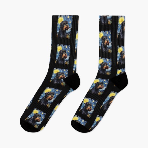 Item preview, Funny Black Russian Terrier Starry Night Illustration Mom Dad Kids designed and sold by rafaeltto.