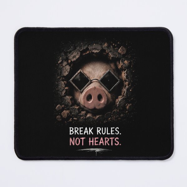 Item preview, Break Rules Not Hearts Funny Pig Wall Burst Streetwear T-Shirt designed and sold by IXM_CREATION.