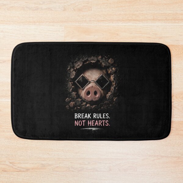 Item preview, Break Rules Not Hearts Funny Pig Wall Burst Streetwear T-Shirt designed and sold by IXM_CREATION.