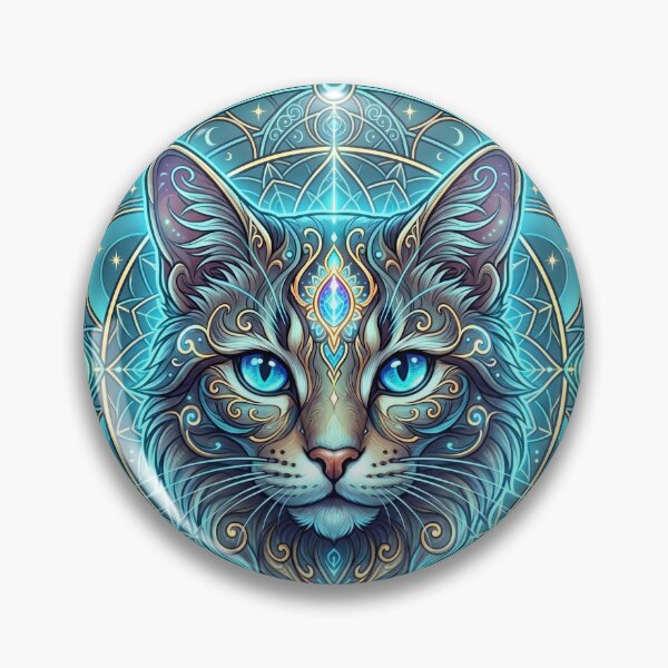 Item preview, Mystical Cosmic Cat Mandala designed and sold by Spiritualwall.