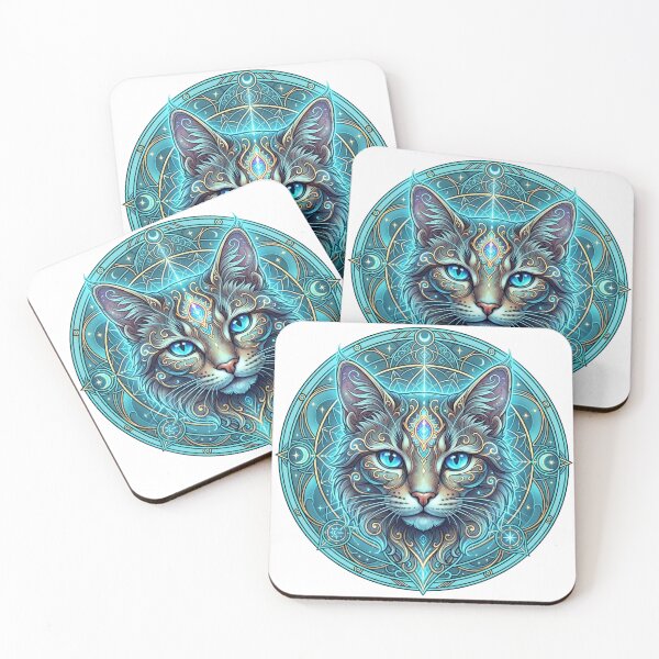 Artikelvorschau, Mystisches kosmisches Katzen-Mandala entworfen und verkauft von Spiritualwall.