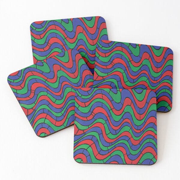 Item preview, Jewel Tone Stained Glass Wavy Pattern-Emerald Sapphire Ruby Mosaic Design designed and sold by DjFreeq.