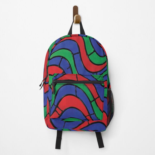 Item preview, Jewel Tone Stained Glass Wavy Pattern-Emerald Sapphire Ruby Mosaic Design designed and sold by DjFreeq.