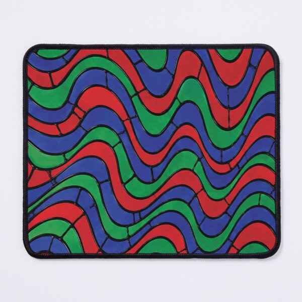 Item preview, Jewel Tone Stained Glass Wavy Pattern-Emerald Sapphire Ruby Mosaic Design designed and sold by DjFreeq.
