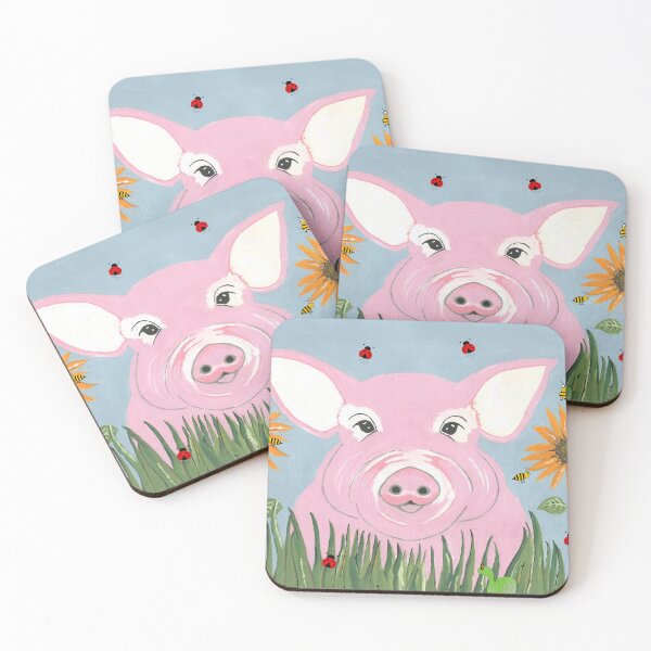 Item preview, Cute Pig Field Of Flowers Painting designed and sold by Sartoris Art.