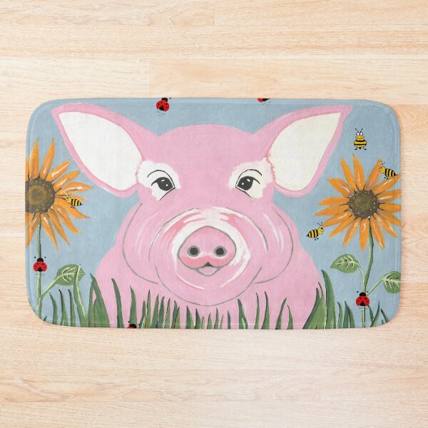 Item preview, Cute Pig Field Of Flowers Painting designed and sold by Sartoris Art.