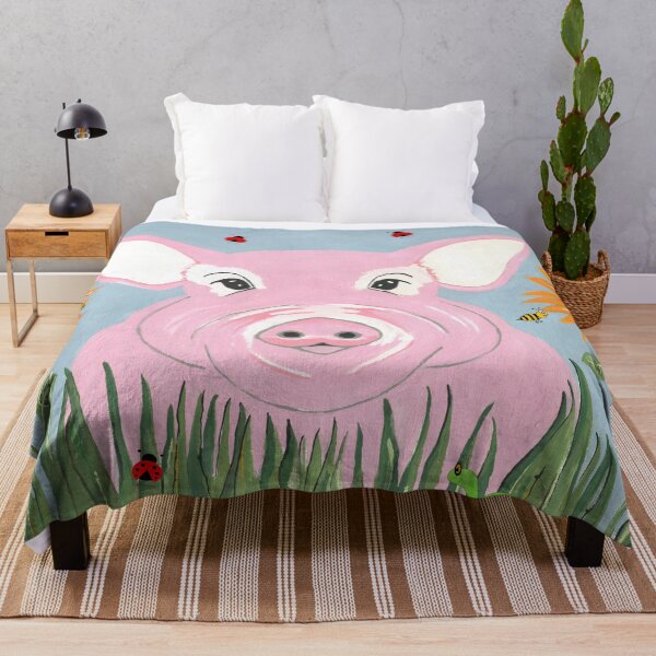 Item preview, Cute Pig Field Of Flowers Painting designed and sold by Sartoris Art.