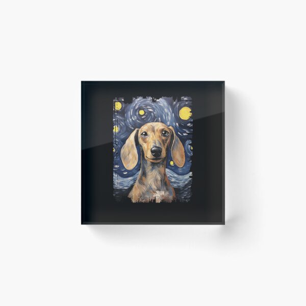 Item preview, Funny Blue and Tan Dachshund Starry Night Illustration Mom Dad Kids designed and sold by rafaeltto.