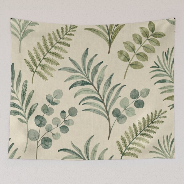 Item preview, Soft Fern and Leaf Botanical Pattern designed and sold by ArtDesignRemix.