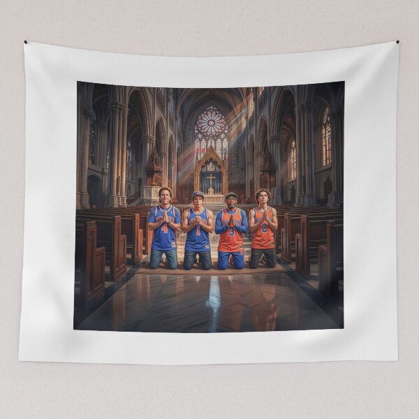 Item preview, Super NY Knicks Fans Seinfeld Stiller Lee Chalamet Praying designed and sold by Home Decor Art.