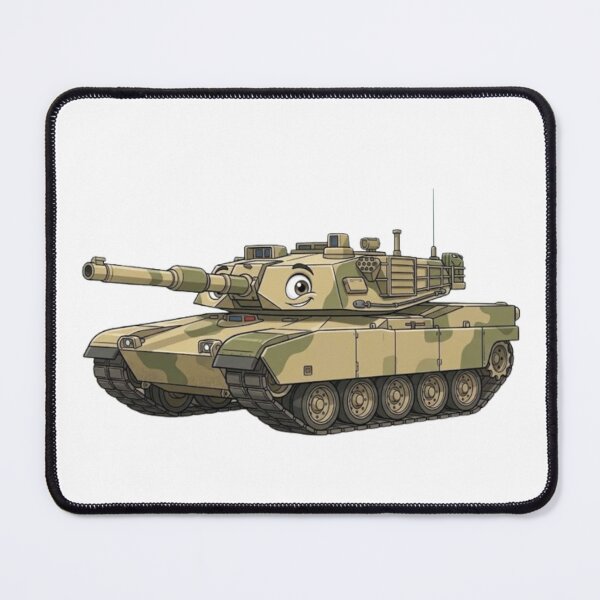 Item preview, Smiling Cartoon Battle Tank Mascot designed and sold by BoldConcept43.